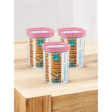 Kit potes herméticos para armazenar alimentos  livre de BPA - acrílico, empilhável - 3 potes1000ml