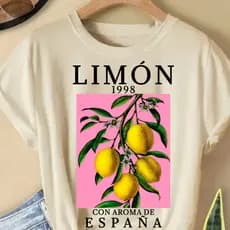 Camiseta Feminina Lançamento Estampada Limón 100% algodão Soltinha Larga