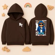 Moletom Infantil PREMIUM Estampado  URSINHO NY Blusa de Frio Flanelada Com Bolso e Capuz