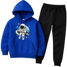 Conjunto Infantil Calça + Moletom Flanelado Quentinho Astronauta Divertido Tecido Confortável PREMIUM