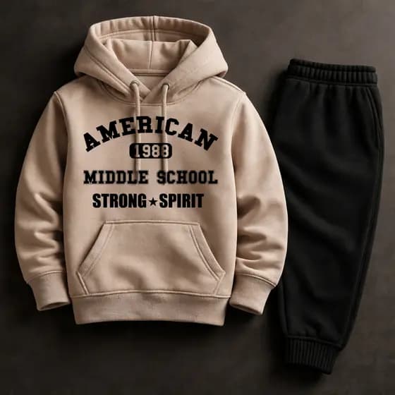 Conjunto Moleton PREMIUM Infantil Menino Masculino American Blusa de Frio Canguru e Calça Flanelada