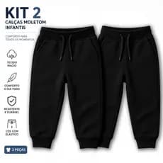 Conjunto Calças KIT Infantil 2 ou 3 Unidades PREMIUM Alta Qualidade Confortável Meninos e Meninas Casual
