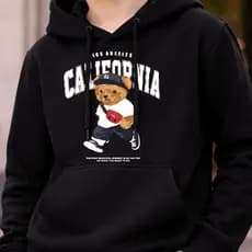 Moletom Infantil California Urso California Bear Divertido Casaco Confortável Quentinho Blusa Despojada PREMIUM