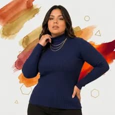 Blusa Gola Alta Feminina Plus Size Cacharrel Macia Confortável Promoção