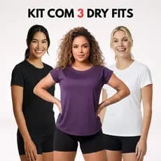 KIT 3 Camiseta Feminina Academia Dry Fit Treino Musculação Fitness