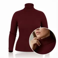 Cacharrel Feminina Blusa Gola Alta Elegante Confortável Dia a Dia Eventos Formais]