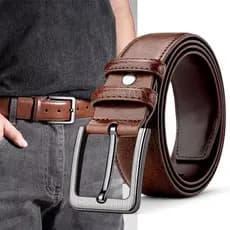Kit C/ 2 Cinto Social Masculino Unissex Couro Sintético Casual Resistente Preto Marrom Cinto Simples
