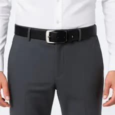 Cinto preto , feito de couro sintético, casual e versátil, durável, disponível nos tamanhos