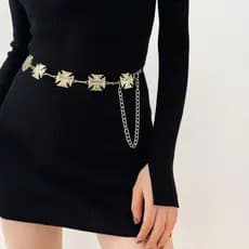 Cinto De Corrente Feminino Ajustável Boêmio Borla Alça De Cintura Para Vestidos E Joias Femininas
