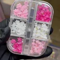 3D Acrílico Flor Nail Art Encantos Pérola Peças Misturadas Para Acessórios Profissionais De Decoração De Unhas