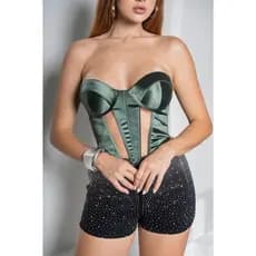 Corcet Diamont Feminino Corcet Valada Festa. Country Rodeio.