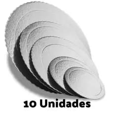 Kit 10 - Cake Board Slim Tabuleiro Base Confeitaria Prata