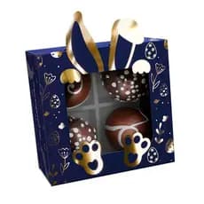 Embalagem p/4 Brigadeiro Pascoa Azul - Pcte c/25 unid
