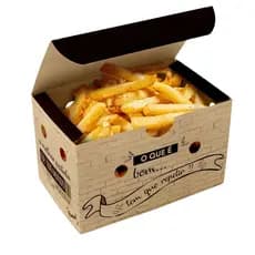 Kit 100 - Embalagem Batatas Fritas Caixa Kraft Delivery Box FastFood
