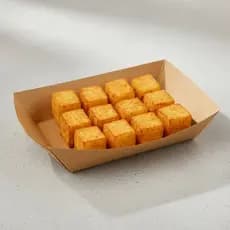 Kit 100 - Bandeja Petisqueira Kraft Barca Canoa Descartável (9x5,4x3cm)