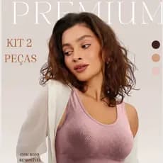 Kit 2 Top Feminino COM BOJO Sem Costura Alça Larga Regata e Tecido Macio e Confortável