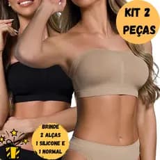 Kit 2 Top Faixa Tomara Que Caia Com Bojo Removível + 2 Alças Brinde