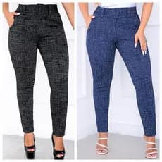 Calça Feminina Skinny Tecido Linho Alfaiataria Com Cinto Forrado Cintura Alta