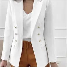 Blazer Feminino Casaquinho Alfaiataria Casaco Social Com Botão