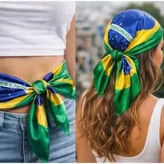 Lenço em cetim do BRASIL feminino