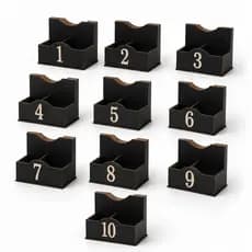 Kit 10 Porta Condimentos Numerados Mdf Cozinha Organizador Temperos Suporte Parede