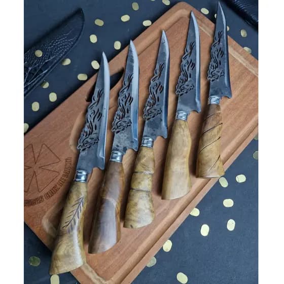 Faca Aço Carbono Meio Cavalo Artesanal Churrasco 9 polegadas com Bainha de Couro MODELOS EXCLUSIVOS