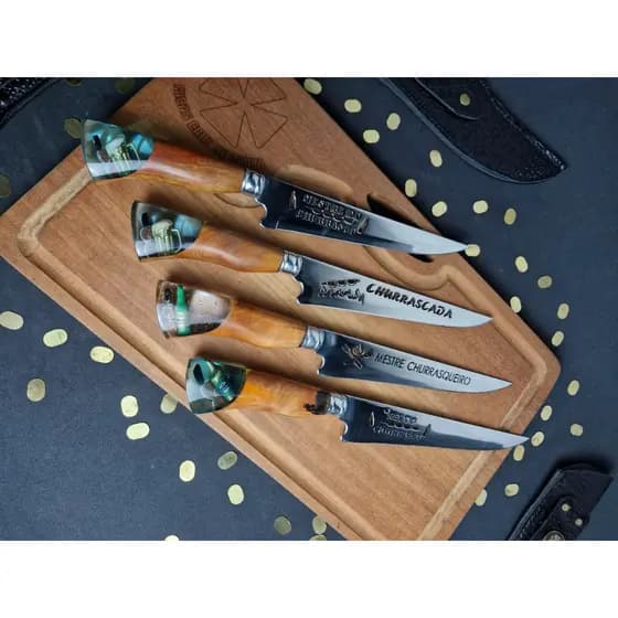 Faca Cruz de Malta Artesanal Churrasco 9 Polegadas Aço Inox 420