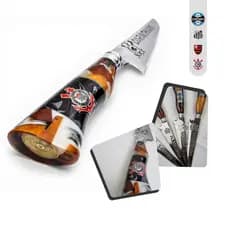 Faca de Churrasco Artesanal Times Clubes Futebol Aço Inox Premium Corte Afiado Luxo Com Bainha