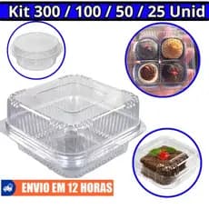 Potes para Docinhos 300/100/50/25 Embalagem Para Bolo Brigadeiro Sobremesas Quadrada ou Redonda