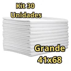 Kit 30 Pano de Prato Branco Liso 100% Algodão  Para Pintura Cozinha - Bainha Premium 68X40