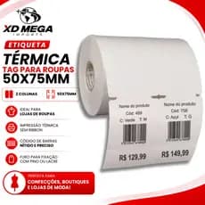 Tag Para Roupa - Térmica Não Usa Ribbon 50x75 - Duplo