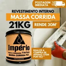 Massa Corrida Premium Pva Império 21kg Acabamento Nivelador Fácil Aplicação - branca parede desempe