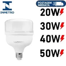 Lampada LED Alta Potência  E27 Super BrancaEconômica Ultra Brilhante Bivolt Branco Frio 6500K