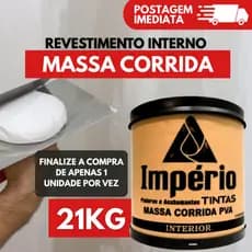 Massa Corrida 21kg Império para Parede Interna | Branco Liso Revestimento Pronto para Uso