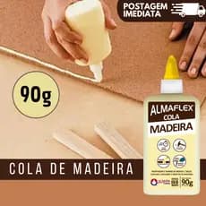 Cola Madeira 90g PVA Cola Branca Forte Almaflex  Papelão Tecido Reparos MDF Artesanato Marcenaria