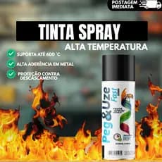 Tinta Spray Alta Temperatura Secagem Rapida Acabamento Fosco Uniforme Peg&Uze