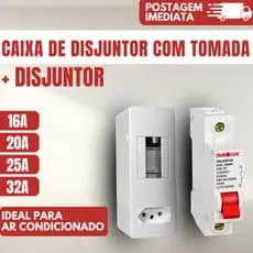 Caixa com disjuntor + Tomada 20A para Ar-condicionado - Proteção e Segurança P/ Eletrônico
