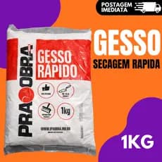 Gesso Secagem Rápida 1 Kg Em Pó Praobra Branco