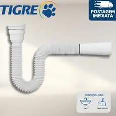 Sifão Universal Flexível Tigre para Pia, Cozinha, Tanque, Lavatório