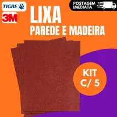 Kit 5 Unidades Lixa Para Massa Parede Reboco Massa Corrida Gesso 60 A 220 - Lixas Tigre
