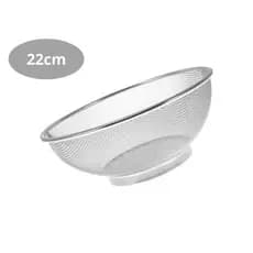 Escorredor de Arroz Massa Salada em Aço Inox 22cm Lavador de Alimentos Cozinha Prática
