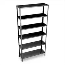 Prateleira De Aço 6 Bandejas Preto 185x90 Estante Armário Livreiro Nicho