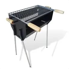 Kit Churrasqueira Portátil A Carvão 50x30 Com Grelha 3 Alturas Suporte Camping Churrasco  Gourmet