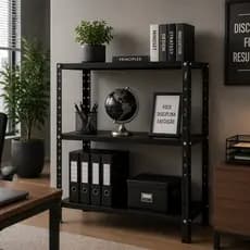 Estante Premium 3 Prateleiras de 90cm Preta Resistente Organizador Multiuso