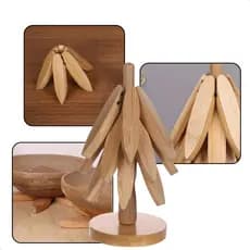 Descanso de Panela Mesa em Bambu Premium Alta Resistência Térmica  Design Elegante