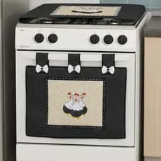 CAPA PARA FOGÃO  CORTNITA PARA FORNO KIT PARA FOGÃO 4/5/6 BOCAS Matelado e Bordado Patchwork