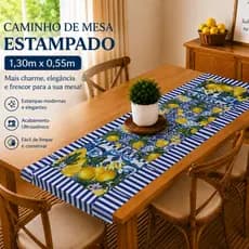 aminho de Mesa Estampado Mesa Posta Decorativo Estampa Digital Ultrassônico 130x55