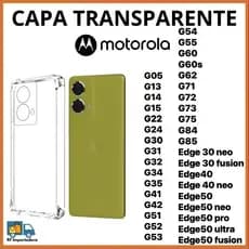 Capa Transparente TPU Anti Shock Para Motorola G05 G15 G35 G45 G55 G75 G85