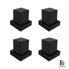 4 Acabamento Quadrado Metal Preto Registro Pressão Gaveta Chuveiro Modelo Padrão Deca