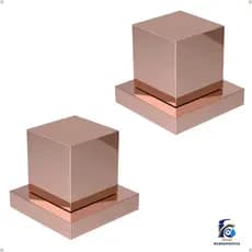 2 Acabamentos para Registro Rose Quadrado em Metal –Design Moderno e Alta Qualidade (1/2, 3/4, 1)